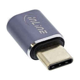 InLine Adattatore USB4, USB-C maschio femmina, alluminio, grigio