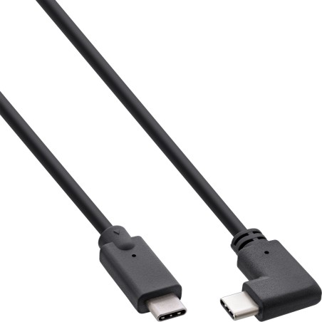 InLine Cavo USB 3.2 Gen.2, spina spina USB-C angolata, nero, 0,5m