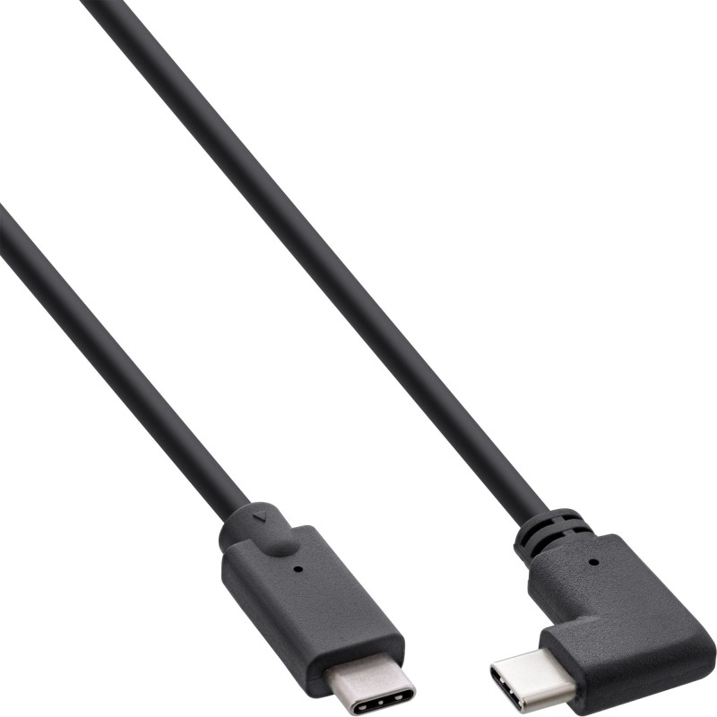 InLine Cavo USB 3.2 Gen.2, spina spina USB-C angolata, nero, 2m