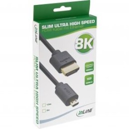 InLine Slim Cavo HDMI ad altissima velocità AM DM 8K4K placcato oro nero 2m