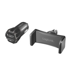 LogiLink PA0203 Caricabatterie per dispositivi mobili Power bank, Smartphone, Tablet Nero Accendisigari Auto