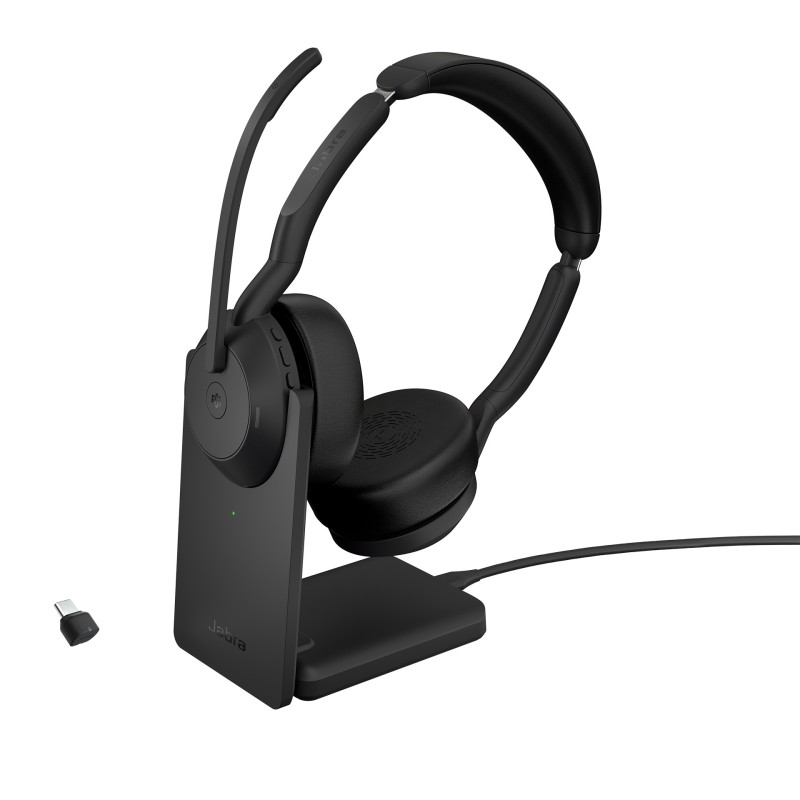 Jabra 25599-999-889 cuffia e auricolare Con cavo e senza cavo A Padiglione Ufficio Bluetooth Base di ricarica Nero