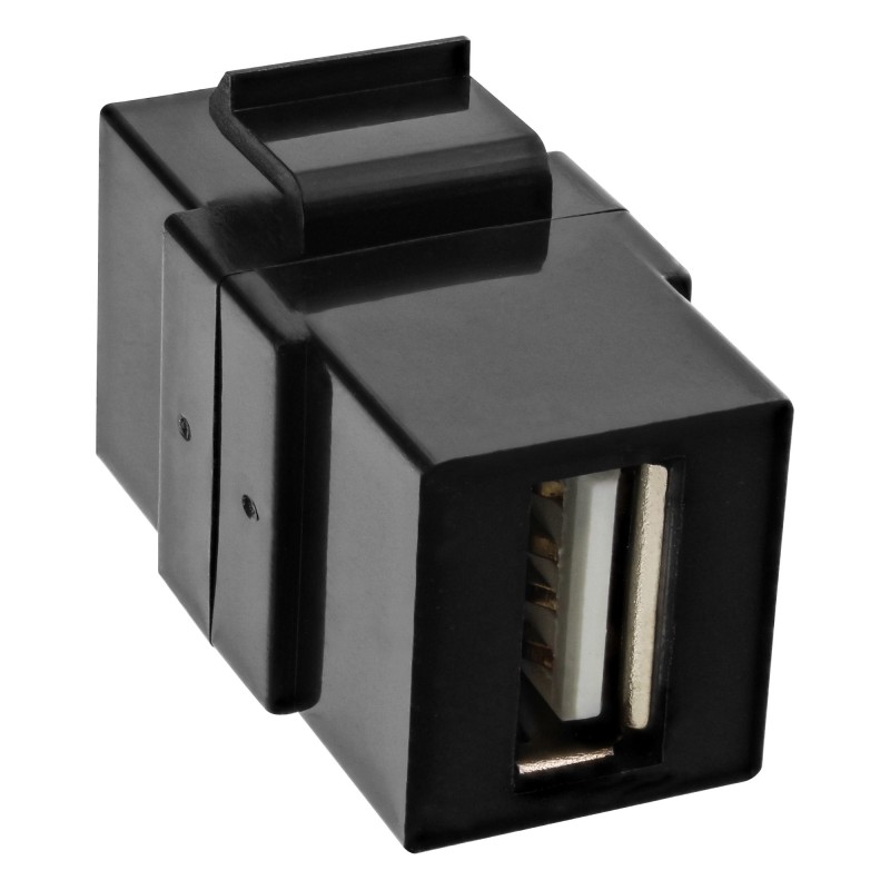 InLine USB 2.0 Keystone Snap-In insert, USB A fem. fem., alloggiamento nero