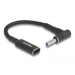 DeLOCK Cavo adattatore per portatile Cavo di ricarica USB Type-C femmina per HP 4,5 x 3,0 mm maschio 90° angolato 15 cm