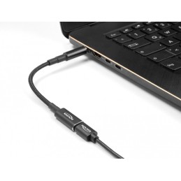 DeLOCK Cavo adattatore per portatile Cavo di ricarica USB Type-C femmina per HP 4,5 x 3,0 mm maschio 90° angolato 15 cm