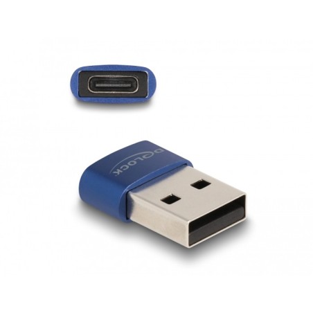 DeLOCK Adattatore USB 2.0 da USB Tipo-A maschio a USB Type-C femmina blu