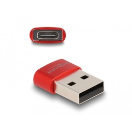 DeLOCK Adattatore USB 2.0 da USB Tipo-A maschio a USB Type-C femmina rosso