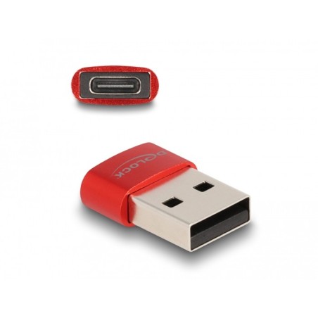 DeLOCK Adattatore USB 2.0 da USB Tipo-A maschio a USB Type-C femmina rosso