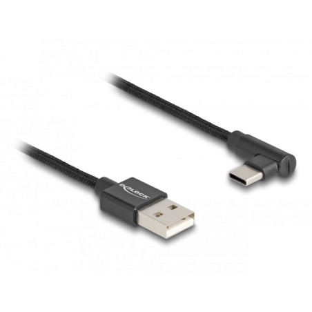 DeLOCK Cavo USB 2.0 Tipo-A maschio per USB Type-C maschio nero con angolazione da 3 m