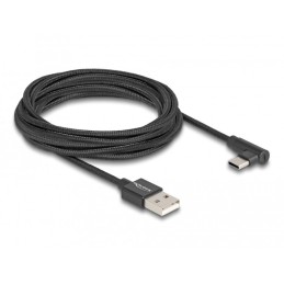 DeLOCK Cavo USB 2.0 Tipo-A maschio per USB Type-C maschio nero con angolazione da 3 m