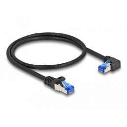 DeLOCK Cavo di rete RJ45 Cat.6A S FTP dritto   angolato a destra 0,5 m nero