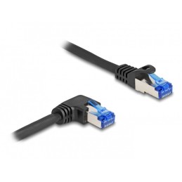 DeLOCK Cavo di rete RJ45 Cat.6A S FTP dritto   angolato a destra 0,5 m nero