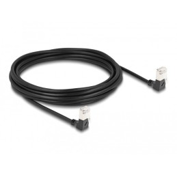 DeLOCK Cavo di rete RJ45 Cat.6A S FTP Slim da 90° verso il basso   angolato verso il basso 5 m nero