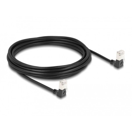 DeLOCK Cavo di rete RJ45 Cat.6A S FTP Slim da 90° verso il basso   angolato verso il basso 5 m nero