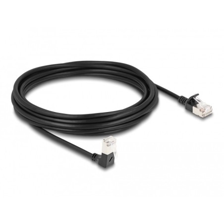 DeLOCK Cavo di rete RJ45 Cat.6A S FTP Slim da 90° angolato verso il basso   diritto 5 m nero