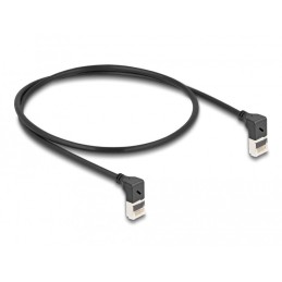 DeLOCK Cavo di rete RJ45 Cat.6A S FTP Slim da 90° angolato verso l'alto   verso l'alto 0,5 m nero