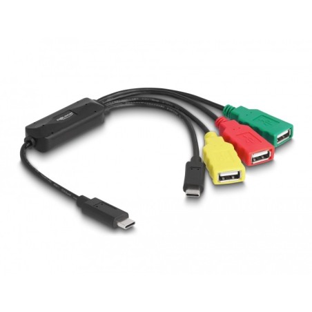 DeLOCK Cavo Hub USB 2.0 a 4 porte USB Type-C per 3 x USB-A femmina + 1 x USB-C maschio