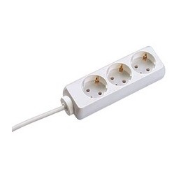 Bachmann 3x Schuko H05VV-F 3G 1.50mm² 16A 3680W 3m prolunghe e multiple 3 presa(e) AC Bianco