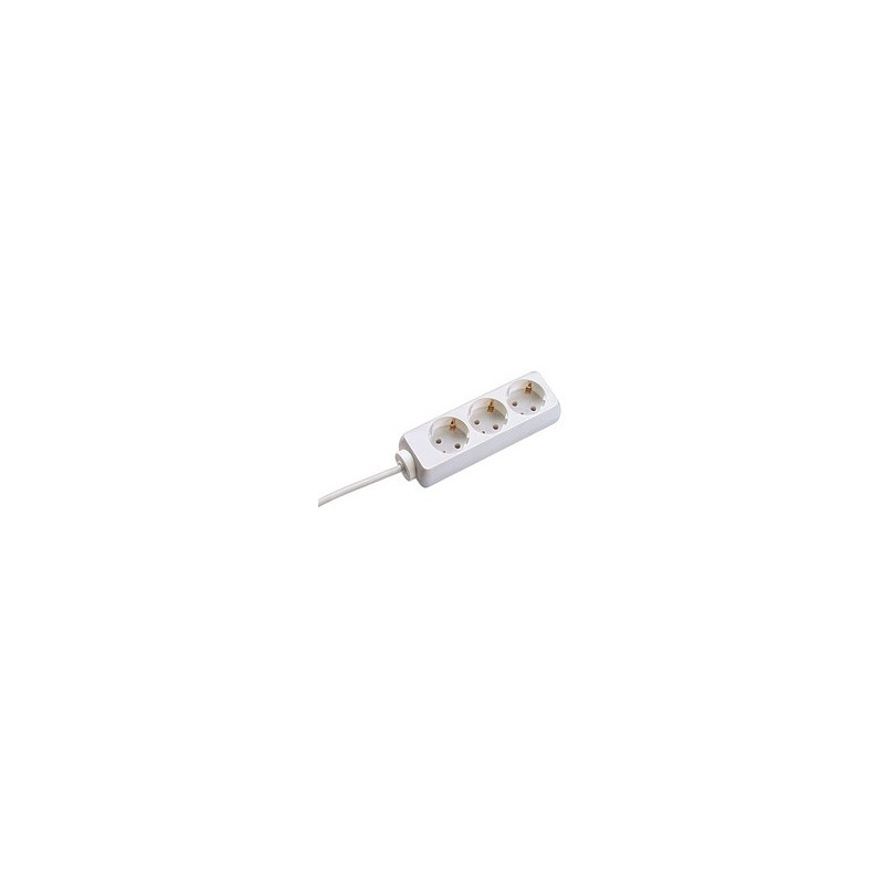 Bachmann 3x Schuko H05VV-F 3G 1.50mm² 16A 3680W 3m prolunghe e multiple 3 presa(e) AC Bianco