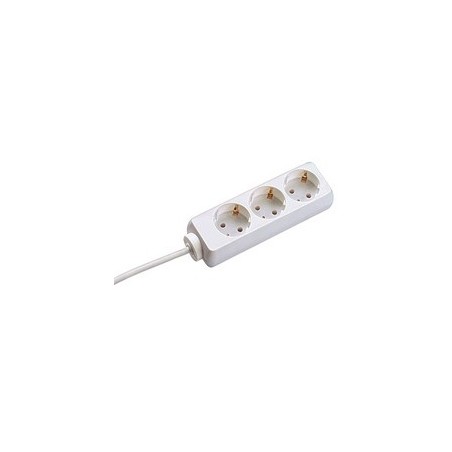 Bachmann 3x Schuko H05VV-F 3G 1.50mm² 16A 3680W 3m prolunghe e multiple 3 presa(e) AC Bianco