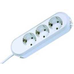 Bachmann 3x Schuko H05VV-F 3G 1.50mm² 16A 3680W 3m prolunghe e multiple 3 presa(e) AC Bianco