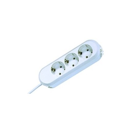 Bachmann 3x Schuko H05VV-F 3G 1.50mm² 16A 3680W 3m prolunghe e multiple 3 presa(e) AC Bianco