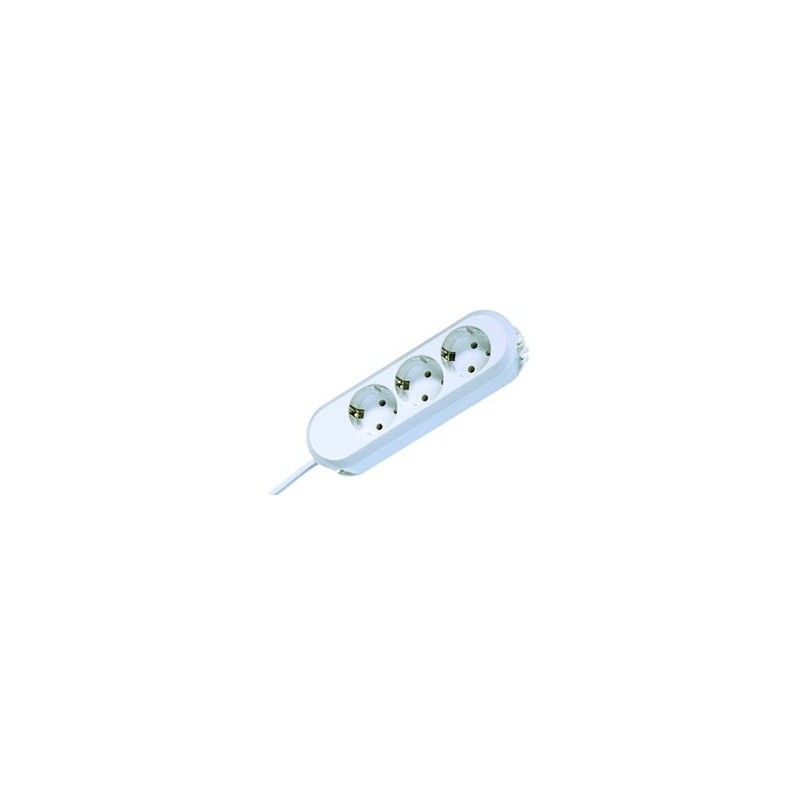 Bachmann 3x Schuko H05VV-F 3G 1.50mm² 16A 3680W 5m prolunghe e multiple 3 presa(e) AC Bianco