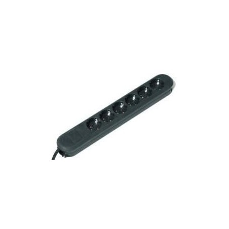 Bachmann SMART 6x Schuko H05VV-F 3G 1.50mm² 16A 3680W 3m prolunghe e multiple 6 presa(e) AC Nero