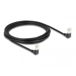 DeLOCK Cavo di rete RJ45 Cat.6A S FTP Slim da 90° verso il basso   angolato verso il basso 3 m nero