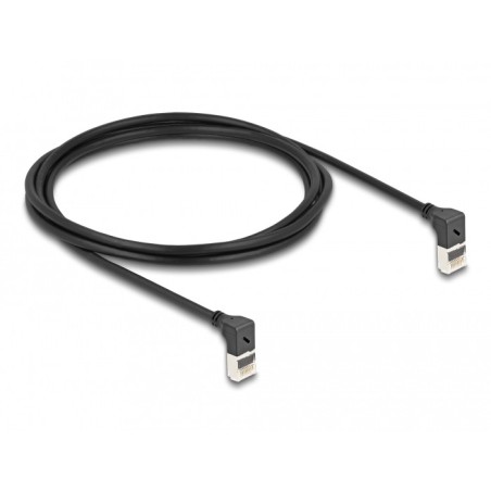 DeLOCK Cavo di rete RJ45 Cat.6A S FTP Slim da 90° angolato verso l'alto   verso l'alto 2 m nero