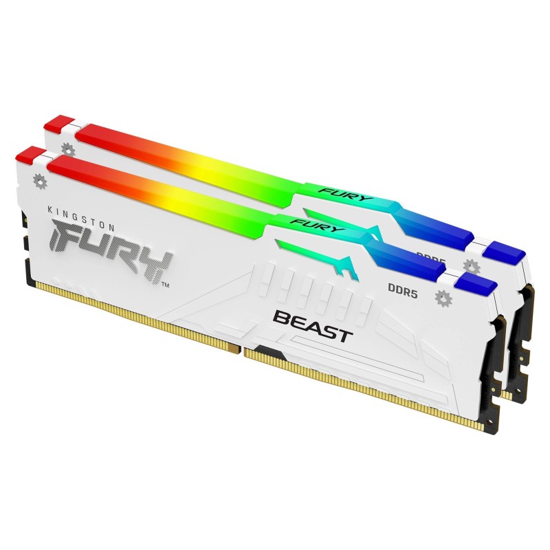 Kingston Technology FURY Beast 64 GB 6000 MT s DDR5 CL36 DIMM (Kit da 2 moduli) White RGB EXPO