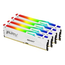 Kingston Technology FURY Beast 64 GB 5600 MT s DDR5 CL40 DIMM (Kit da 4 moduli) White RGB XMP