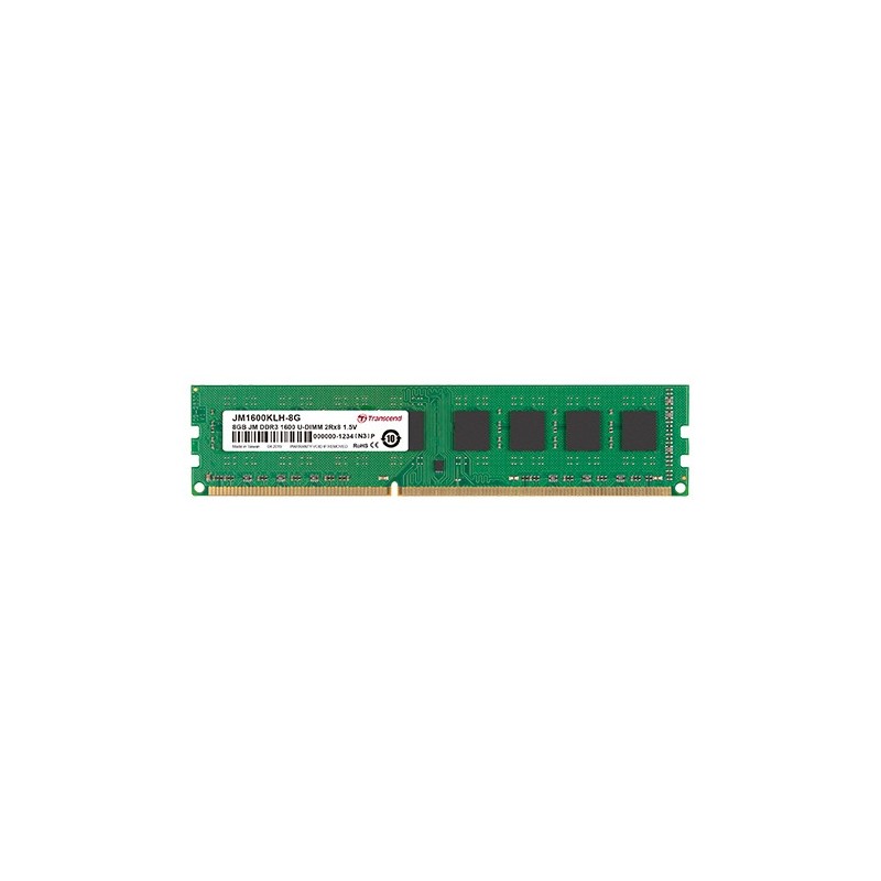 Transcend JetRam JM1600KLU-2G memoria 2 GB 2 x 8 GB DDR3 1600 MHz