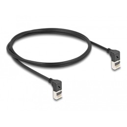 DeLOCK Cavo di rete RJ45 Cat.6A S FTP Slim da 90° angolato verso l'alto   verso l'alto 1 m nero