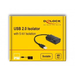 DeLOCK Isolatore USB 2.0 Tipo-A maschio-femmina con isolamento di 5 kV per le linee dati