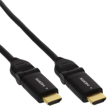 InLine Cavo HDMI, orient.180°, High Speed, Ethernet, 4K2K, 0,5m, dorato