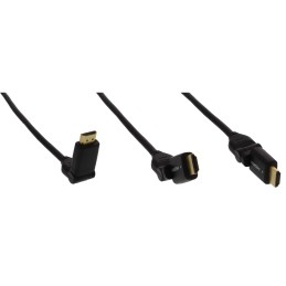 InLine Cavo HDMI, orient.180°, High Speed, Ethernet, 4K2K, 0,5m, dorato