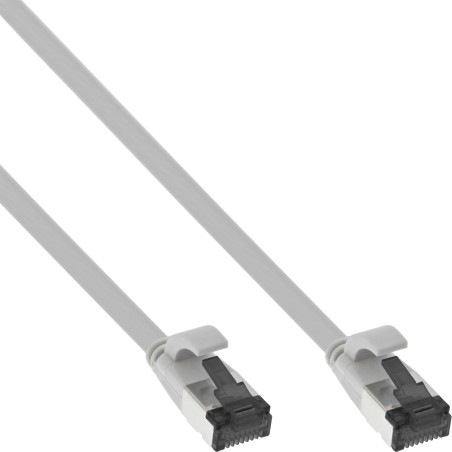 InLine Patch Cable flat, U FTP, Cat.8.1, TPE senza alogeni, grigio, 1m