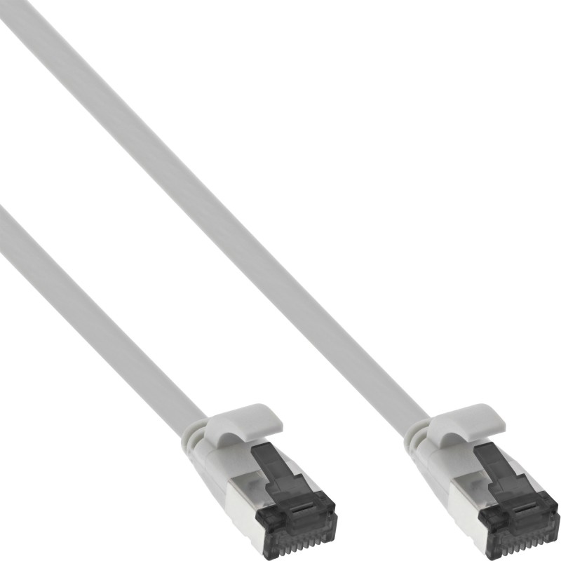 InLine Patch Cable flat, U FTP, Cat.8.1, TPE senza alogeni, grigio, 1,5m