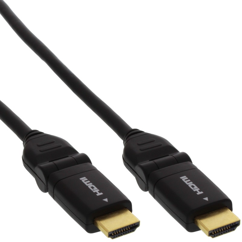 InLine Cavo HDMI, orient.180°, High Speed, Ethernet, 4K2K, 1,5m, dorato