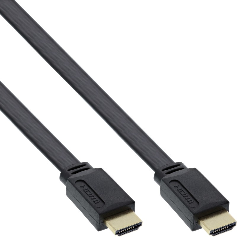 InLine Cavo HDMI, Piatto, 4K2K, High Speed, Ethernet, 10m, dorato