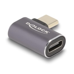 DeLOCK USB Adattatore 40 Gbps USB Type-C PD 3.0 100 W maschio per femmina con angolazione sinistra   destra 8K 60 Hz metallo