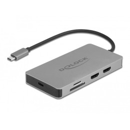 DeLOCK Docking station USB Type-C 4K - Dual HDMI MST   USB 3.2   SD   LAN   PD 3.0