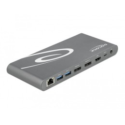 DeLOCK USB Type-C DP 1.4 Docking Station Display triplo 4K - HDMI   DisplayPort   USB   LAN   SD   PD 3.0