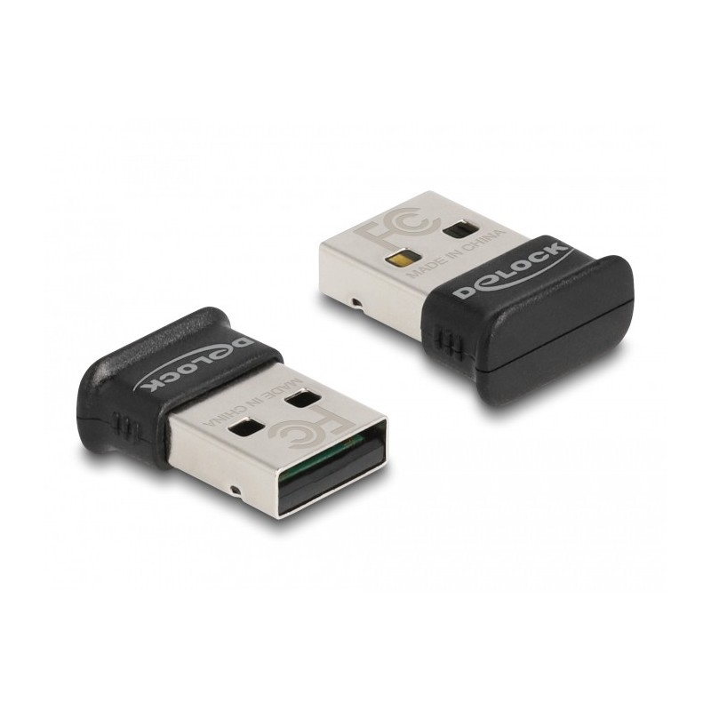 DeLOCK Adattatore USB Bluetooth 5.0 Classe 1 in micro-design - Raggio operativo fino a 100 metri