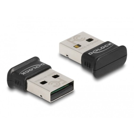 DeLOCK Adattatore USB Bluetooth 5.0 Classe 1 in micro-design - Raggio operativo fino a 100 metri