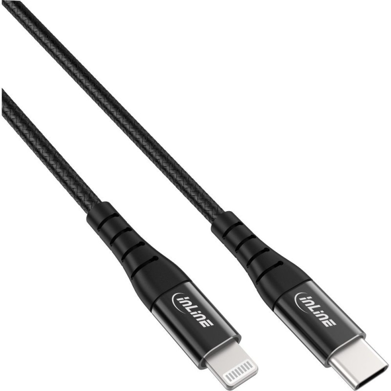 InLine Cavo USB-C Lightning, per iPad, iPhone, iPod, nero alluminio, 1m MFi