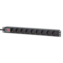 Intellinet 715133 unità di distribuzione dell'energia (PDU) 9 presa(e) AC 1U Nero