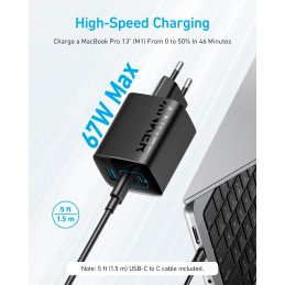 Anker 336 Charger (67W) Computer portatile, Telefono cellulare, Computer portatile, Power bank, Smartphone, Orologio