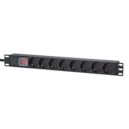 Intellinet 715126 unità di distribuzione dell'energia (PDU) 8 presa(e) AC 1U Alluminio